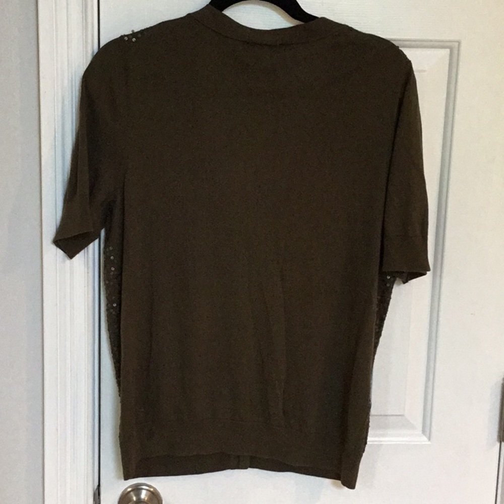 Talbots Olive Lightweight Embellished Sweater - image 5